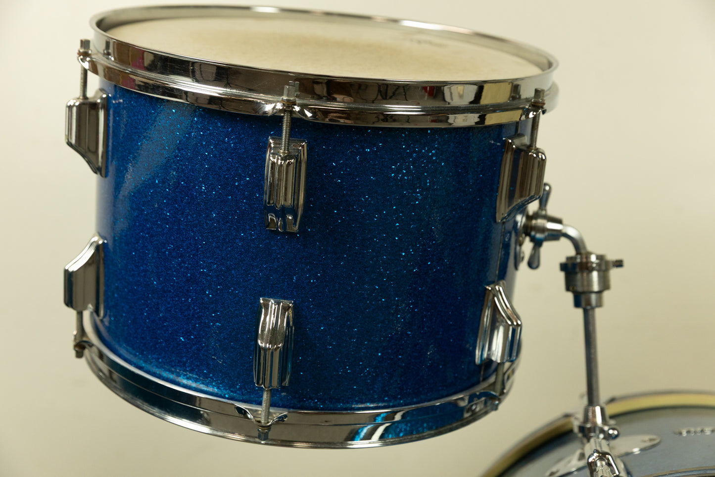 1960s Rogers Sparkling Blue 14x20 9x13 and 16x16 Drum Set