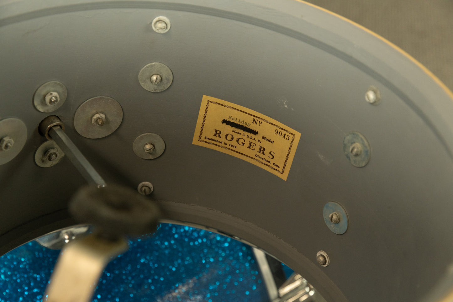 1960s Rogers Sparkling Blue 14x20 9x13 and 16x16 Drum Set