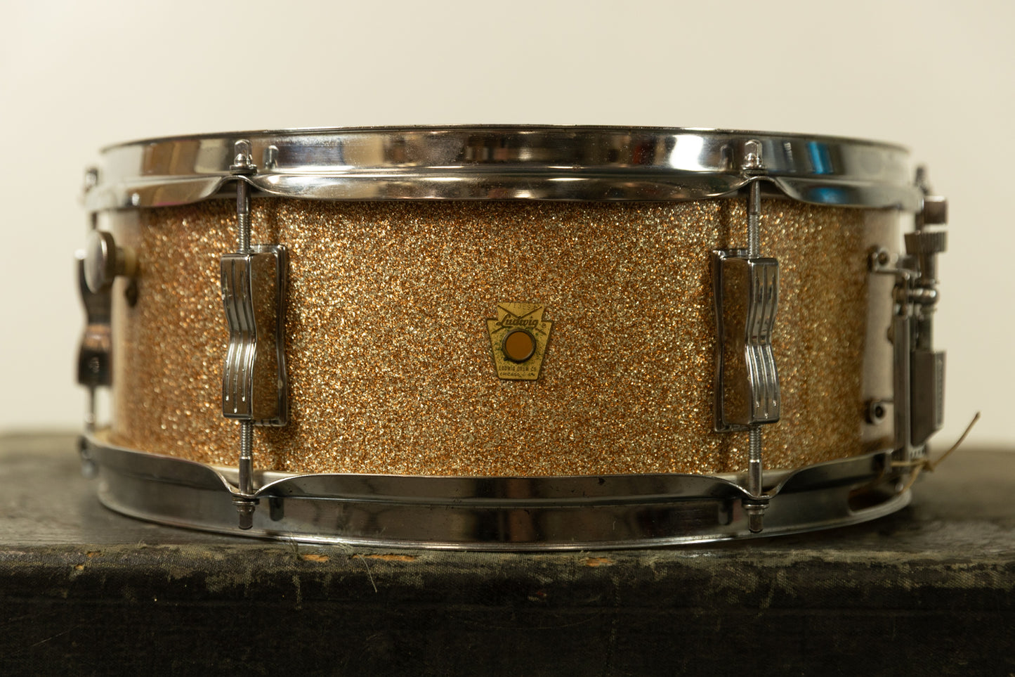 1960s Ludwig 5x14 Champagne Sparkle Pioneer Snare Drum