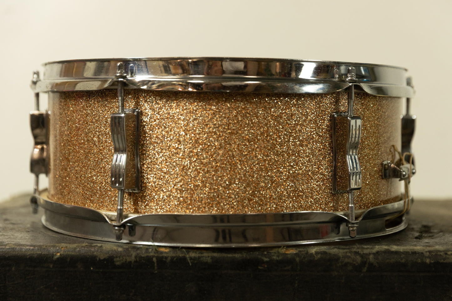 1960s Ludwig 5x14 Champagne Sparkle Pioneer Snare Drum