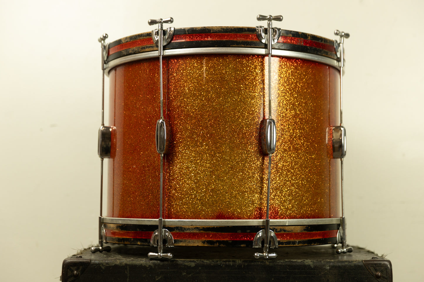 1960s Rogers 14x20 Tower Red Sparkling Pearl Bass Drum