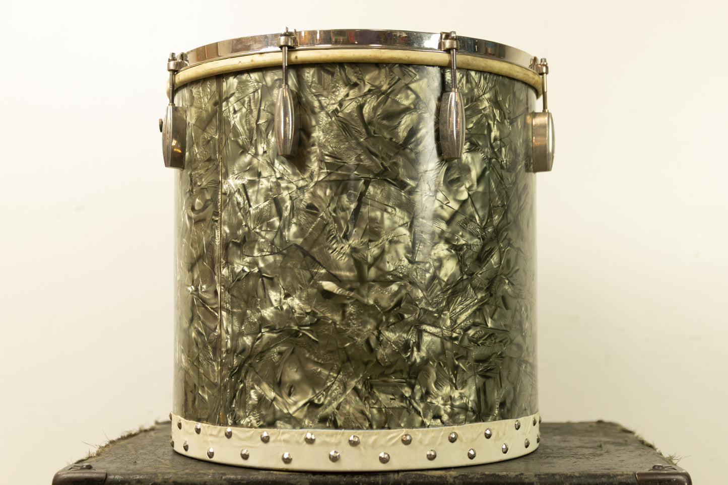 1940s Slingerland 16x16 Black Diamond Pearl Tom