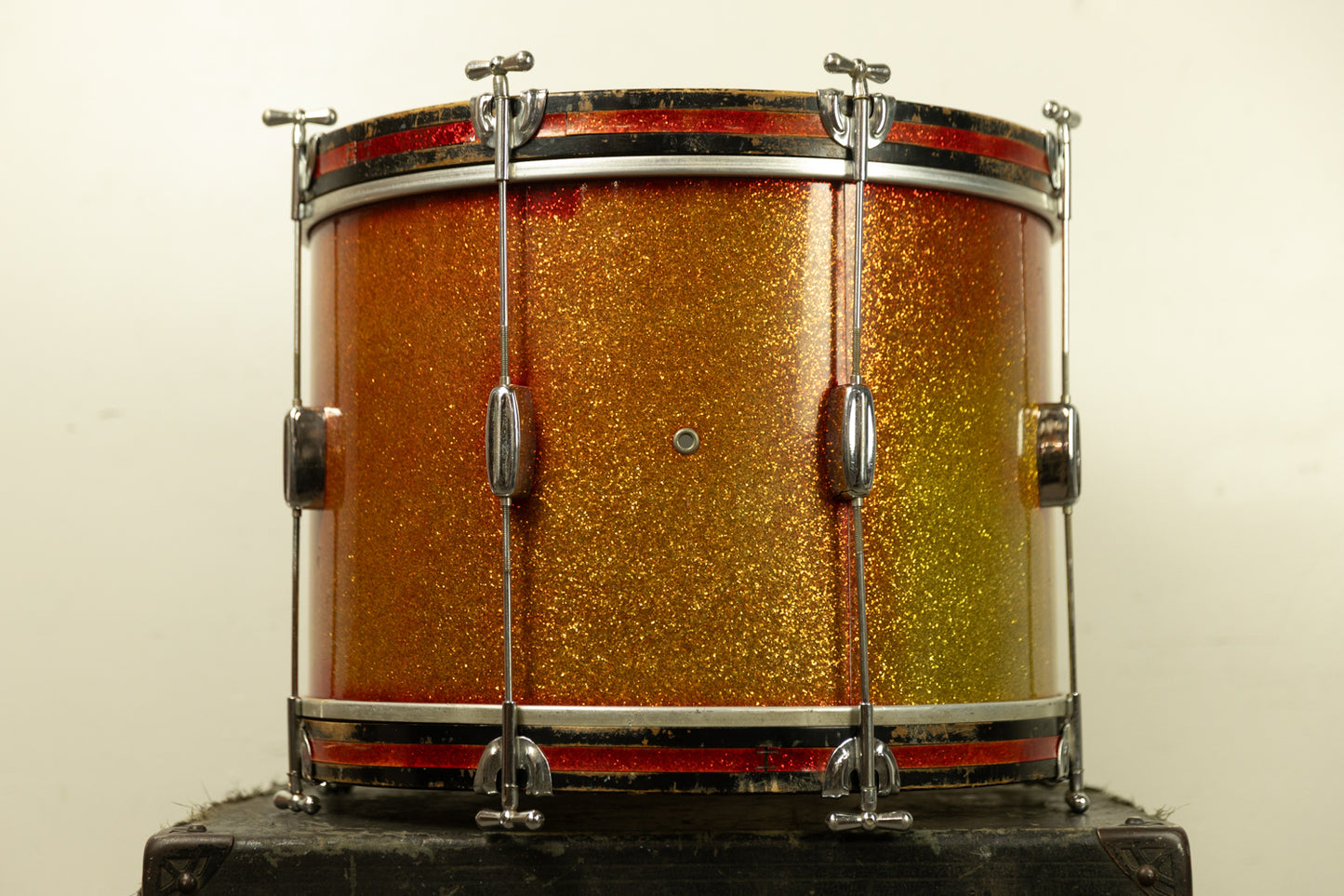 1960s Rogers 14x20 Tower Red Sparkling Pearl Bass Drum