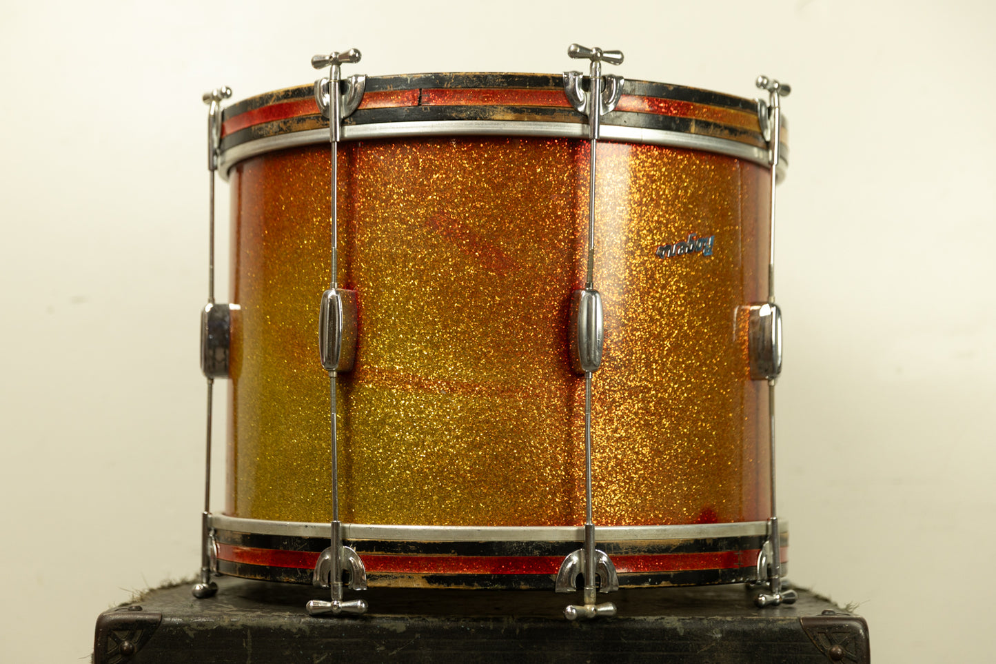 1960s Rogers 14x20 Tower Red Sparkling Pearl Bass Drum