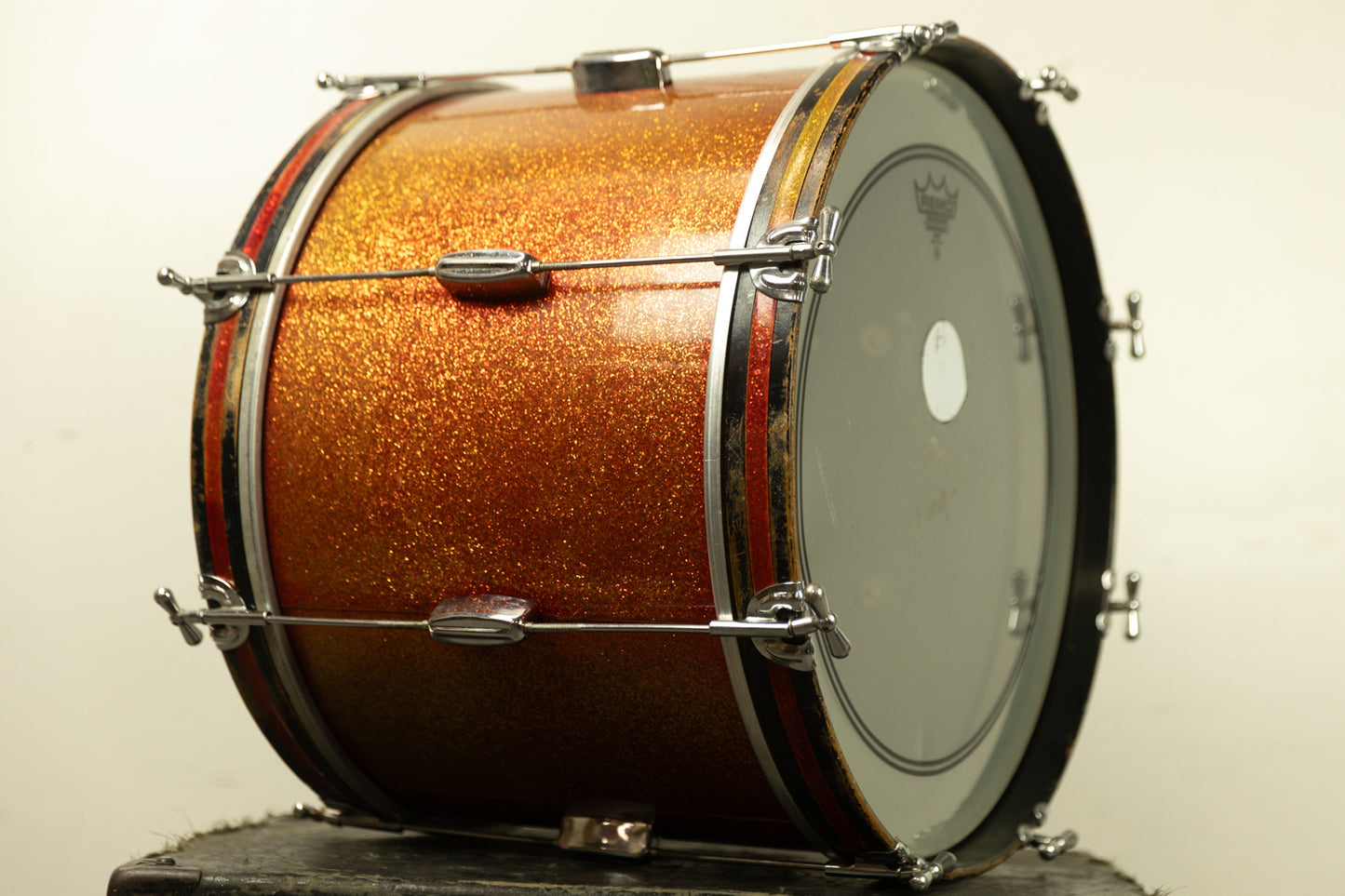 1960s Rogers 14x20 Tower Red Sparkling Pearl Bass Drum