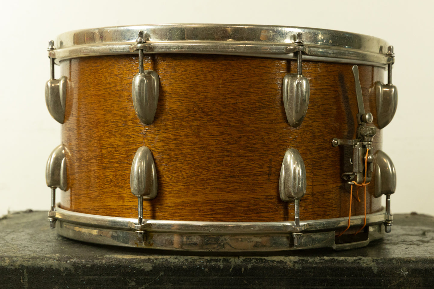 1961 Slingerland 8x15 Natural Mahogany Concert King Snare Drum