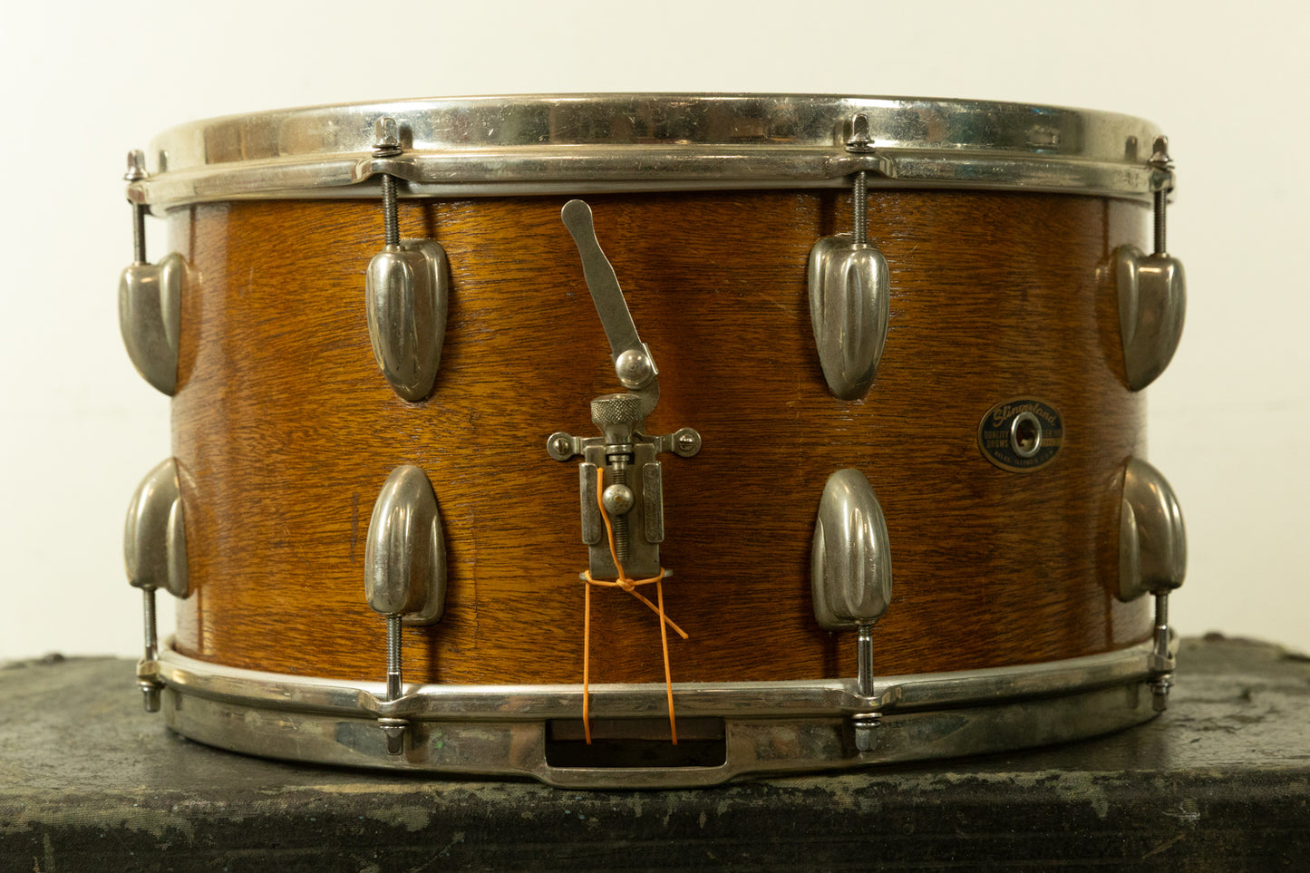 1961 Slingerland 8x15 Natural Mahogany Concert King Snare Drum