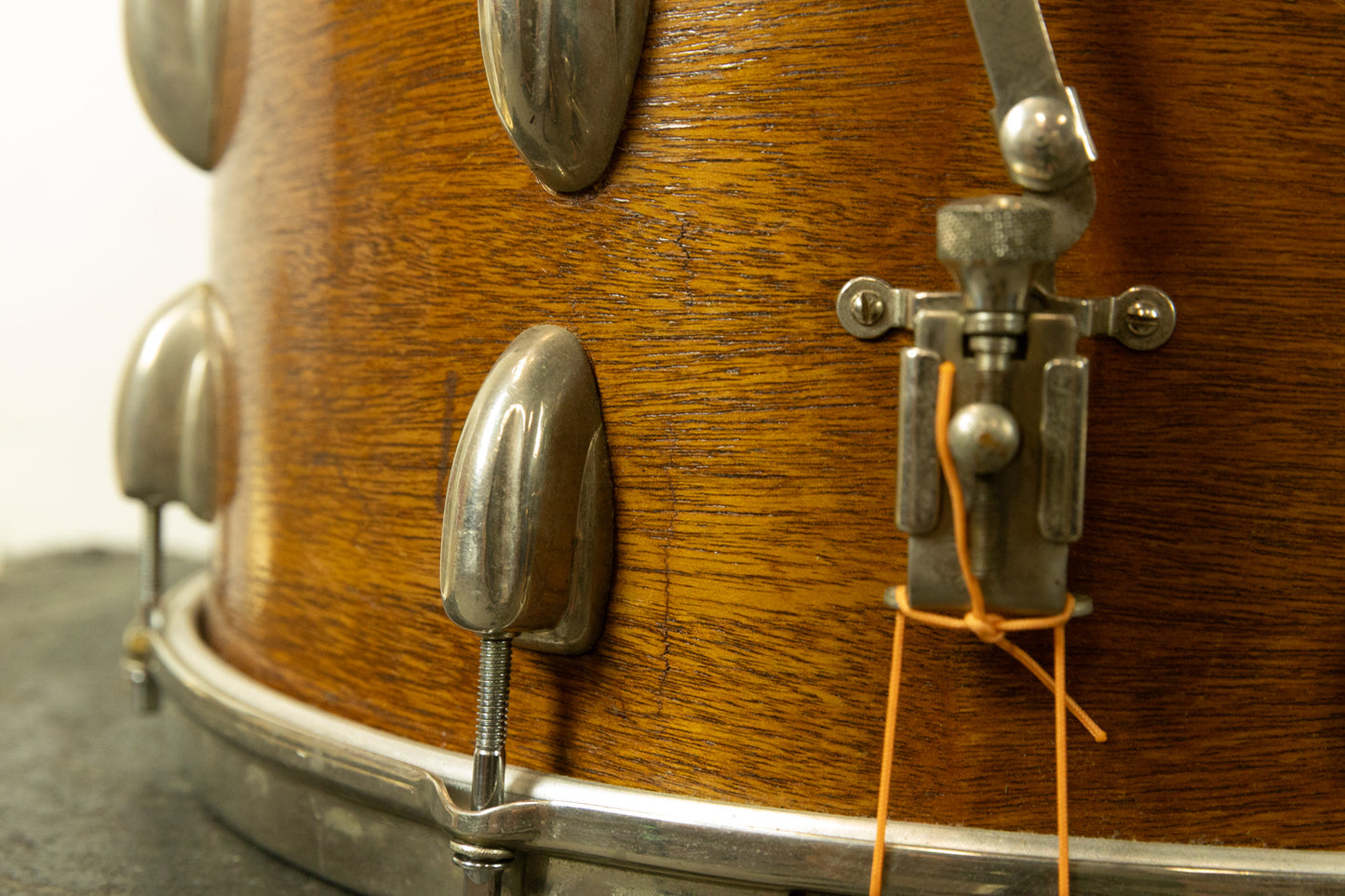 1961 Slingerland 8x15 Natural Mahogany Concert King Snare Drum
