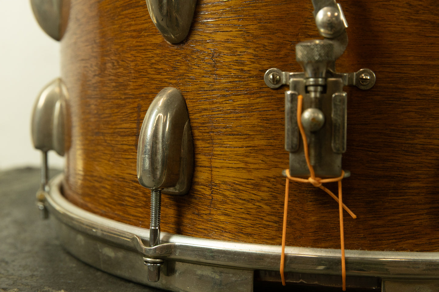 1961 Slingerland 8x15 Natural Mahogany Concert King Snare Drum