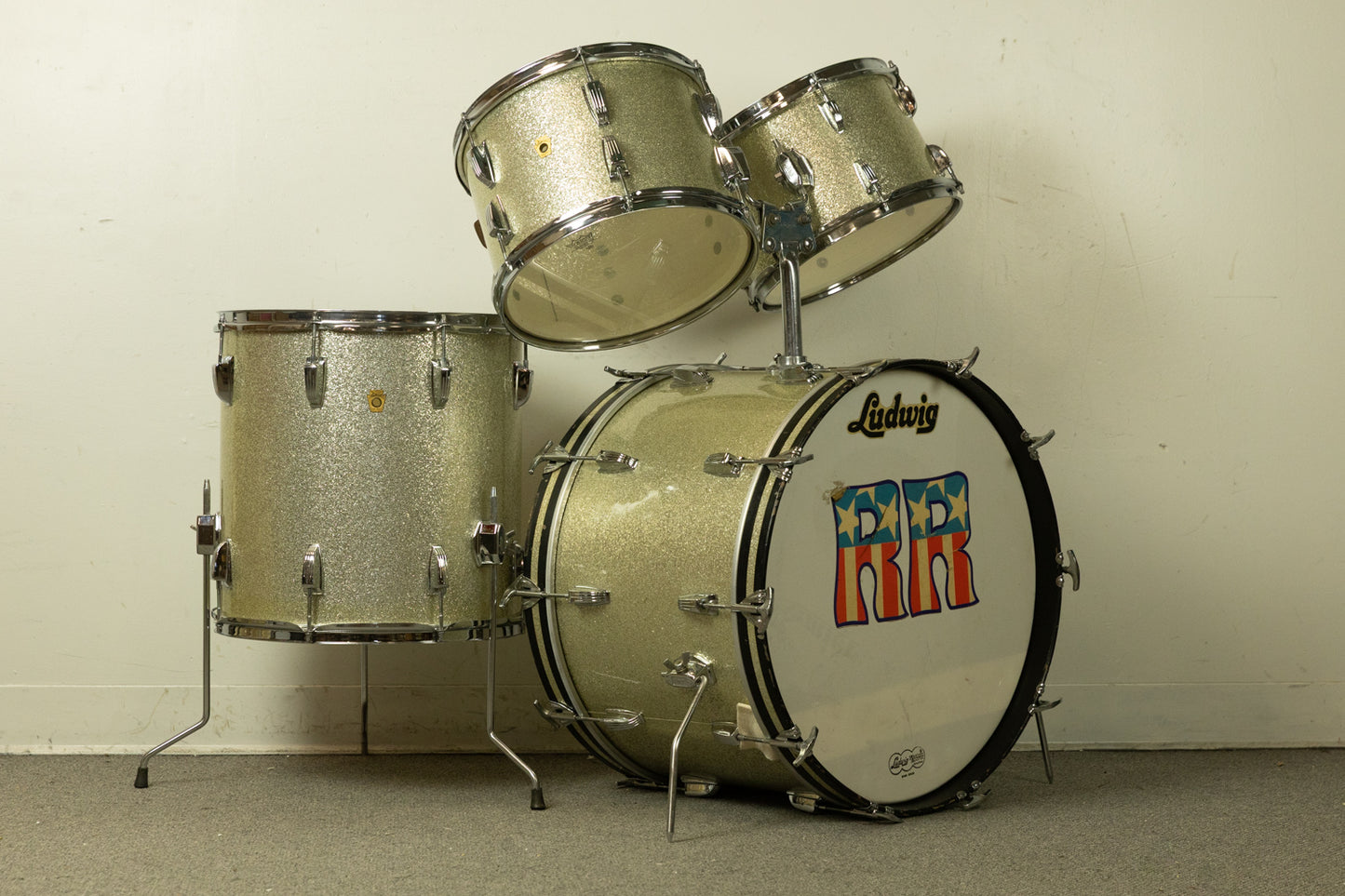 1967 Ludwig Silver Sparkle Hollywood Drum Set