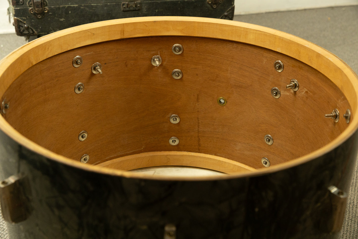 1950s Slingerland 14x22 Black Diamond Pearl Radio King Bass Drum