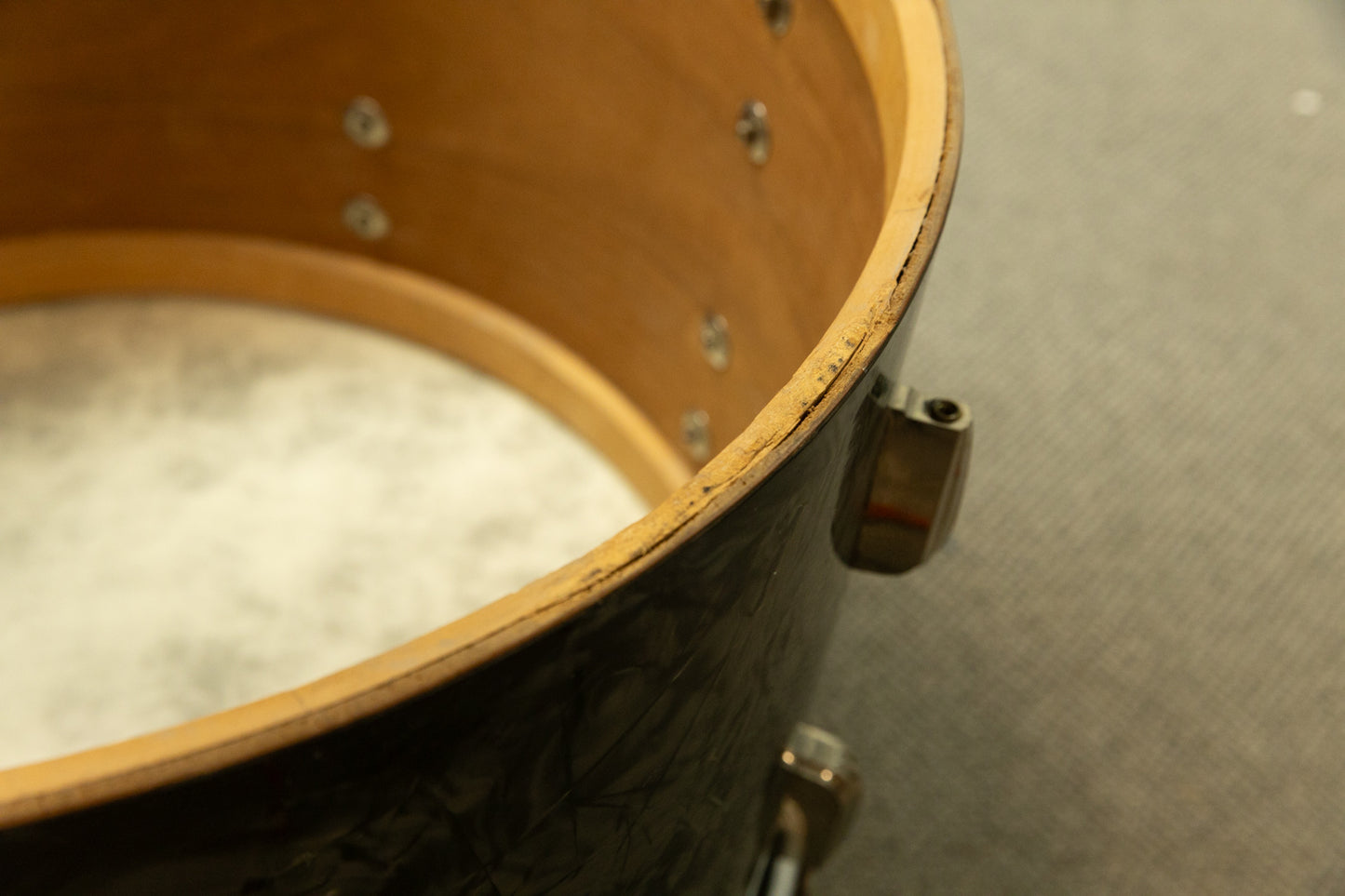 1950s Slingerland 14x22 Black Diamond Pearl Radio King Bass Drum