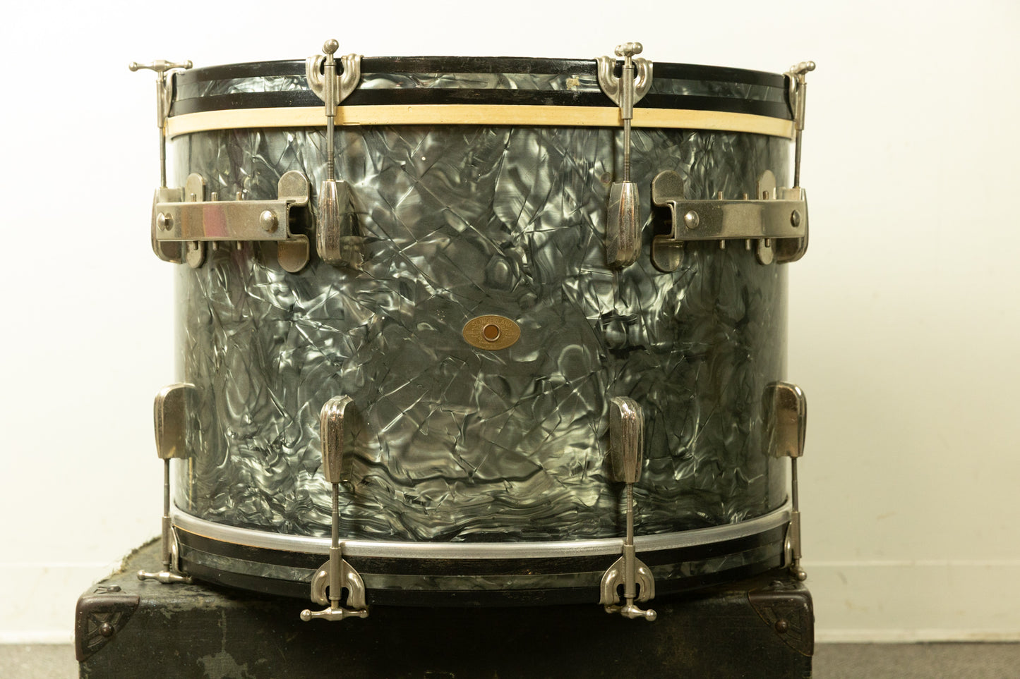 1950s Slingerland 14x22 Black Diamond Pearl Radio King Bass Drum