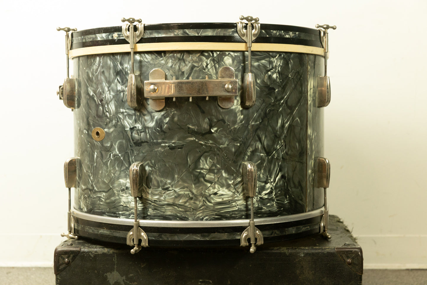 1950s Slingerland 14x22 Black Diamond Pearl Radio King Bass Drum
