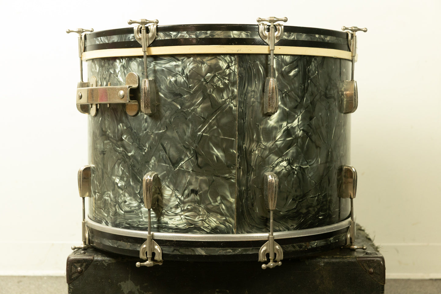 1950s Slingerland 14x22 Black Diamond Pearl Radio King Bass Drum