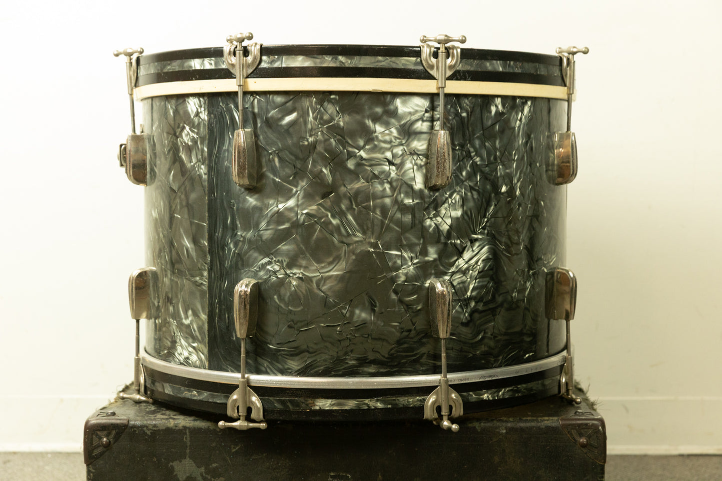 1950s Slingerland 14x22 Black Diamond Pearl Radio King Bass Drum