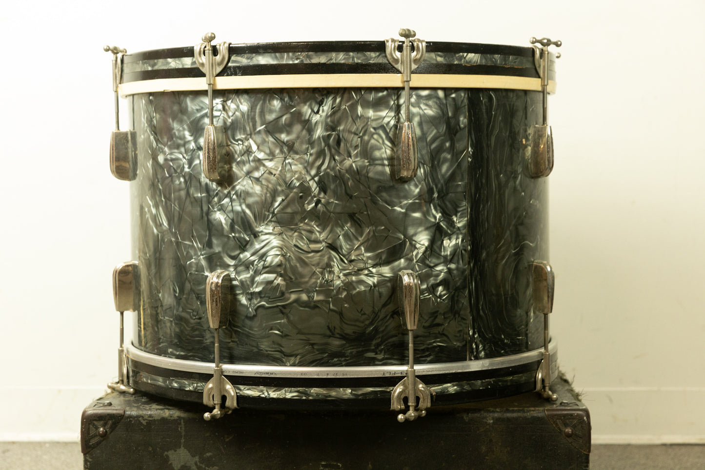 1950s Slingerland 14x22 Black Diamond Pearl Radio King Bass Drum