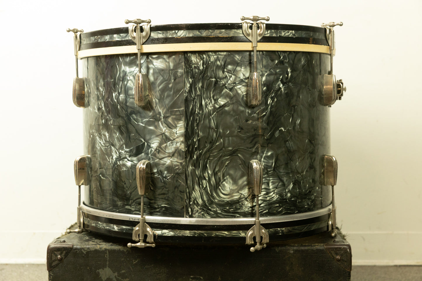 1950s Slingerland 14x22 Black Diamond Pearl Radio King Bass Drum