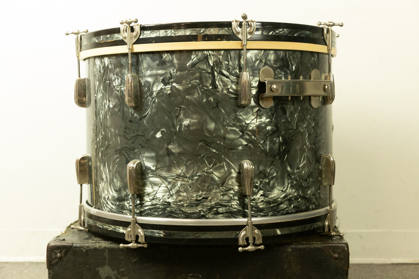 1950s Slingerland 14x22 Black Diamond Pearl Radio King Bass Drum