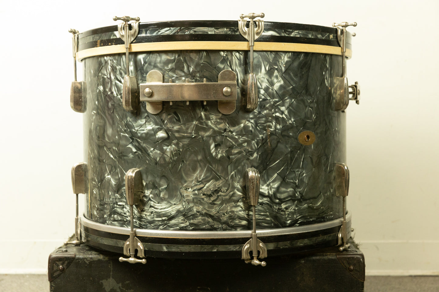 1950s Slingerland 14x22 Black Diamond Pearl Radio King Bass Drum