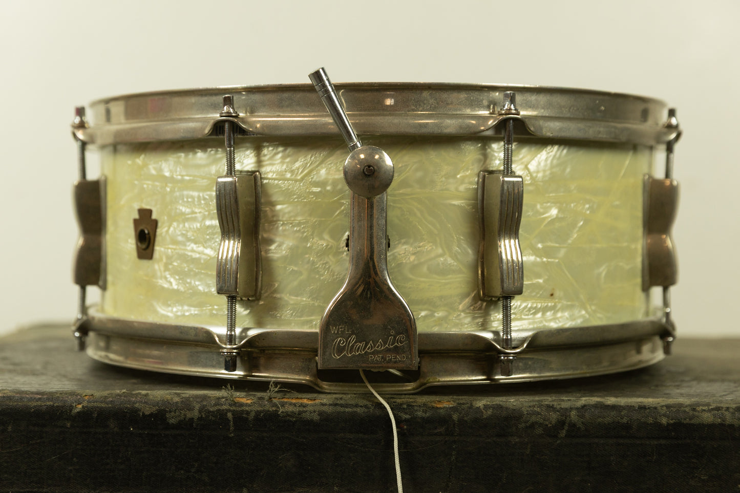 1950s 5x14 WFL White Marine Pearl "Super Classic" Snare Drum