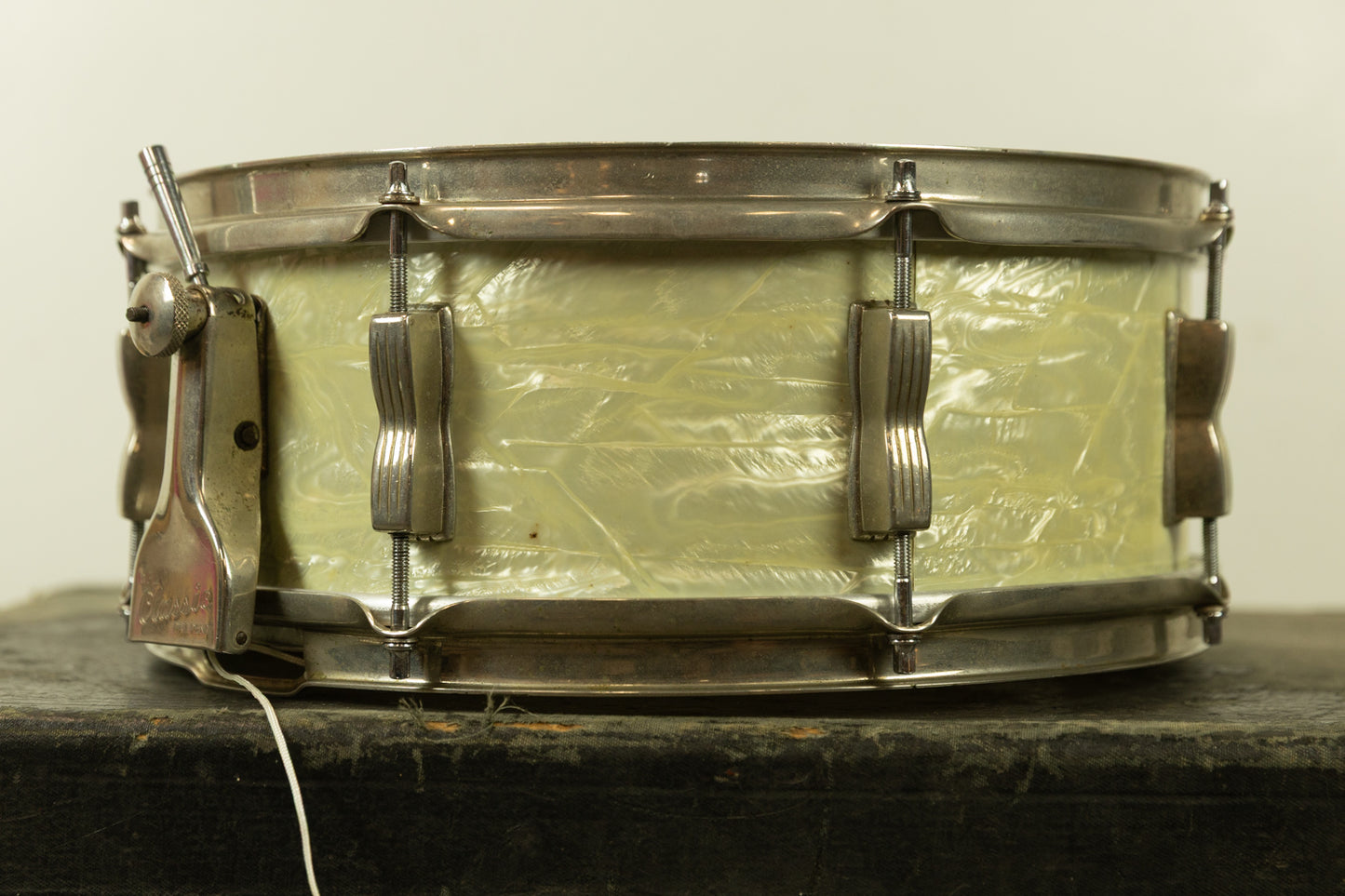 1950s 5x14 WFL White Marine Pearl "Super Classic" Snare Drum