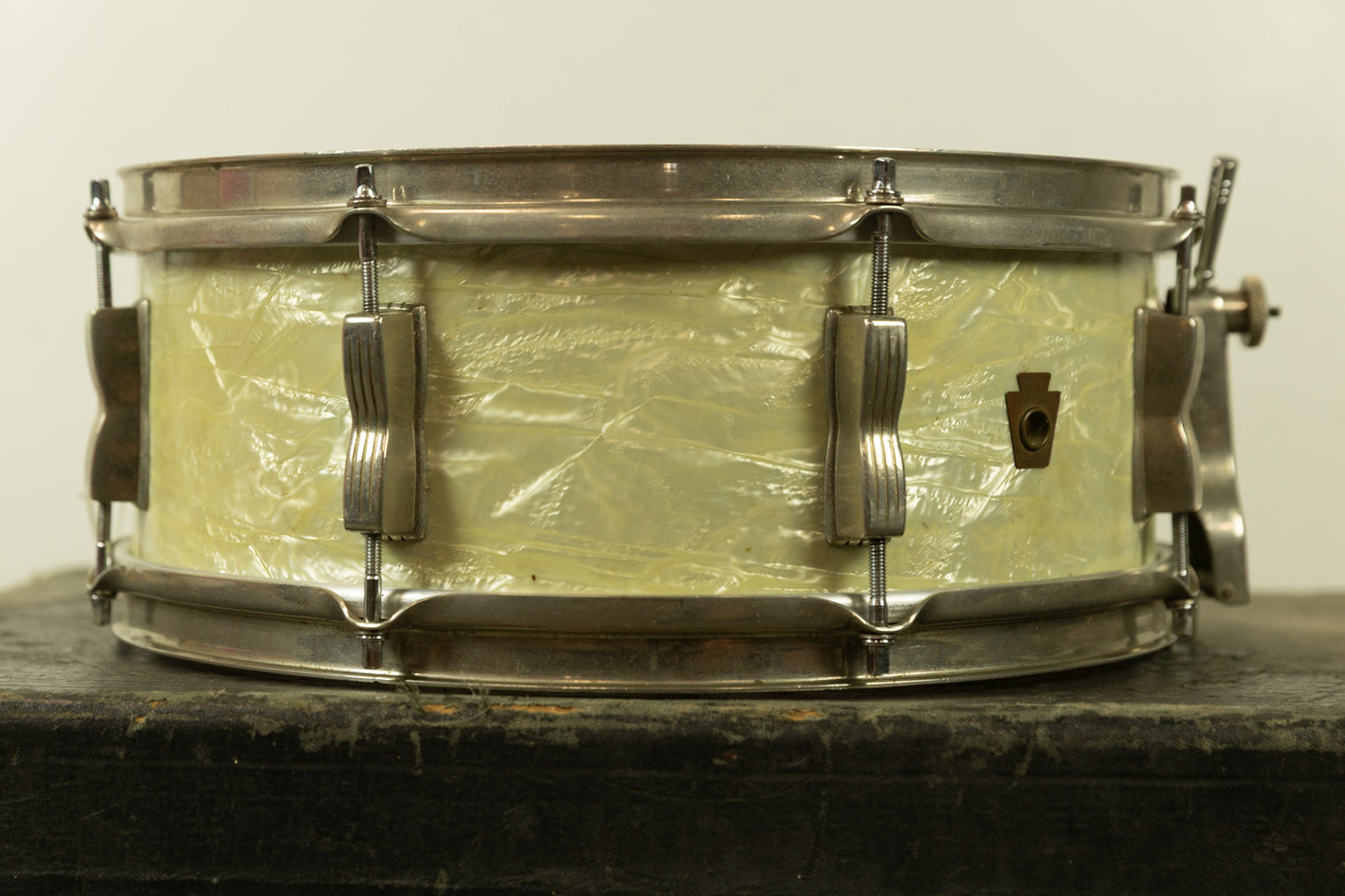 1950s 5x14 WFL White Marine Pearl "Super Classic" Snare Drum