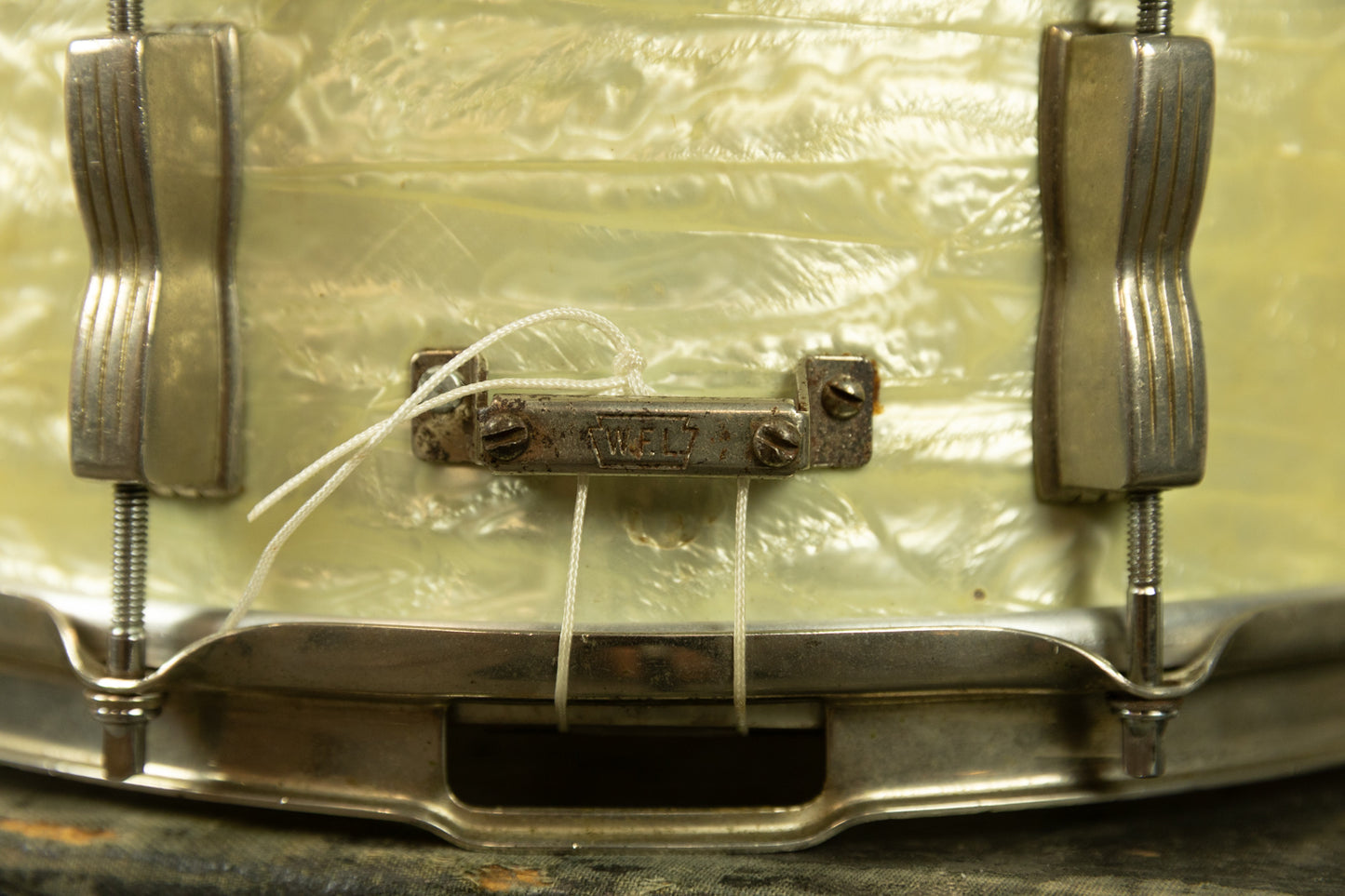 1950s 5x14 WFL White Marine Pearl "Super Classic" Snare Drum