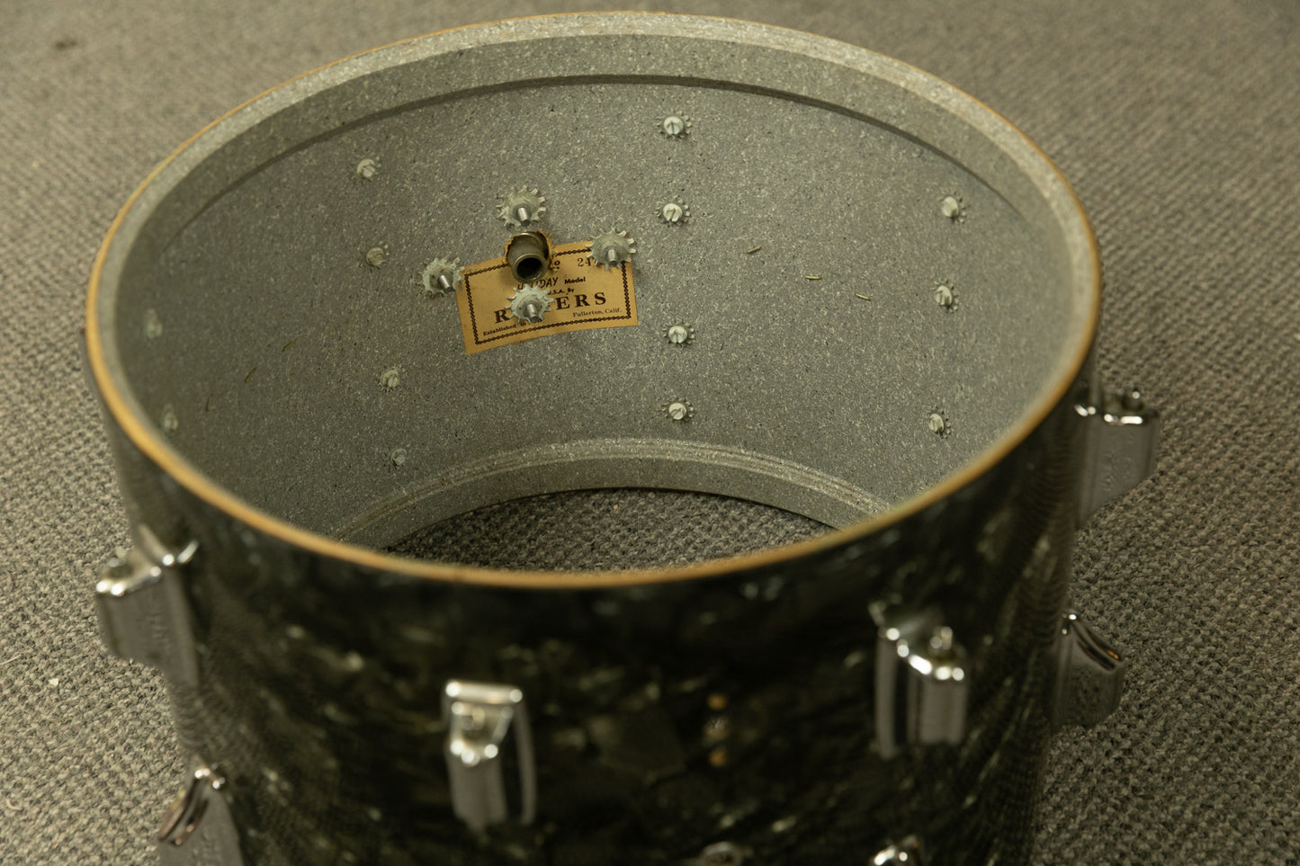 1970s Rogers 10x14 Black Diamond Pearl Tom