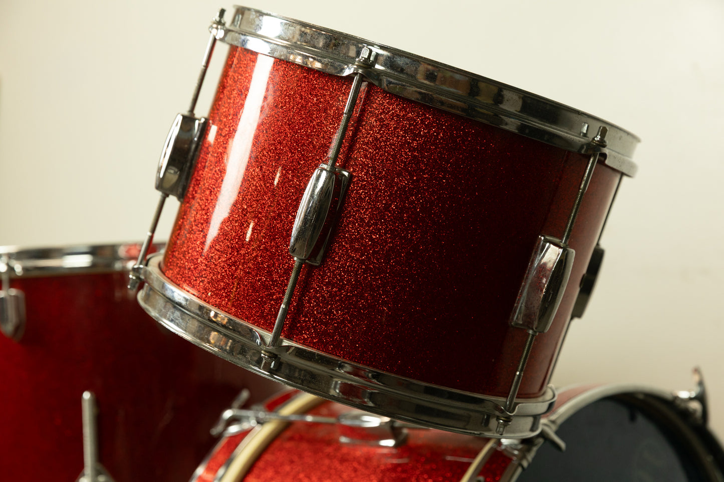 Vintage Dixie Red Sparkle Drum Set 12x18 8x12 16x16 and 5x13