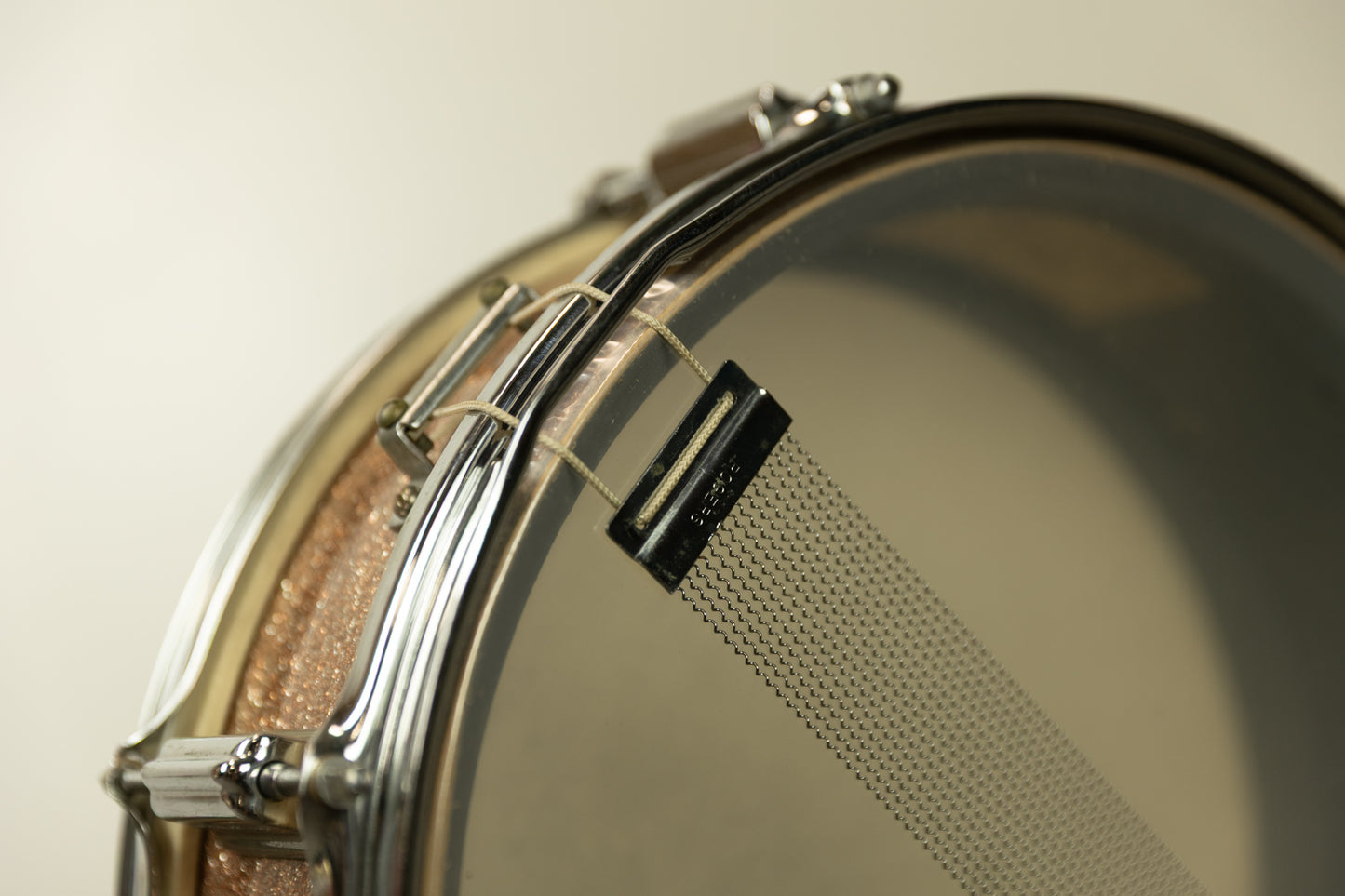 1960s Rogers 5x14 Champagne Sparkle Luxor Snare Drum