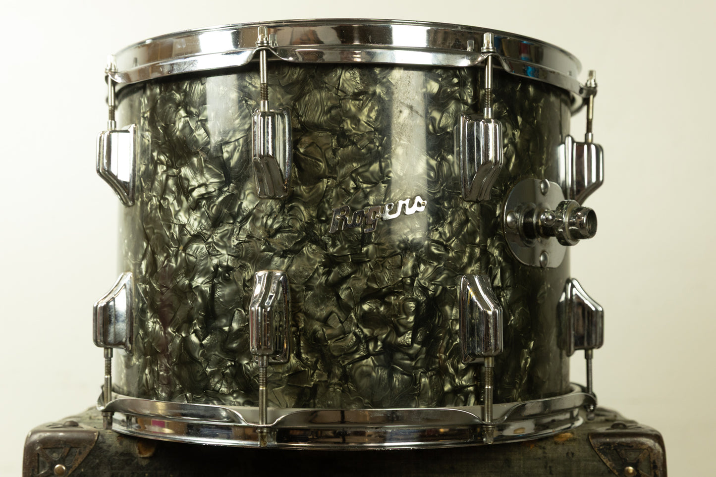 1970s Rogers 10x14 Black Diamond Pearl Tom