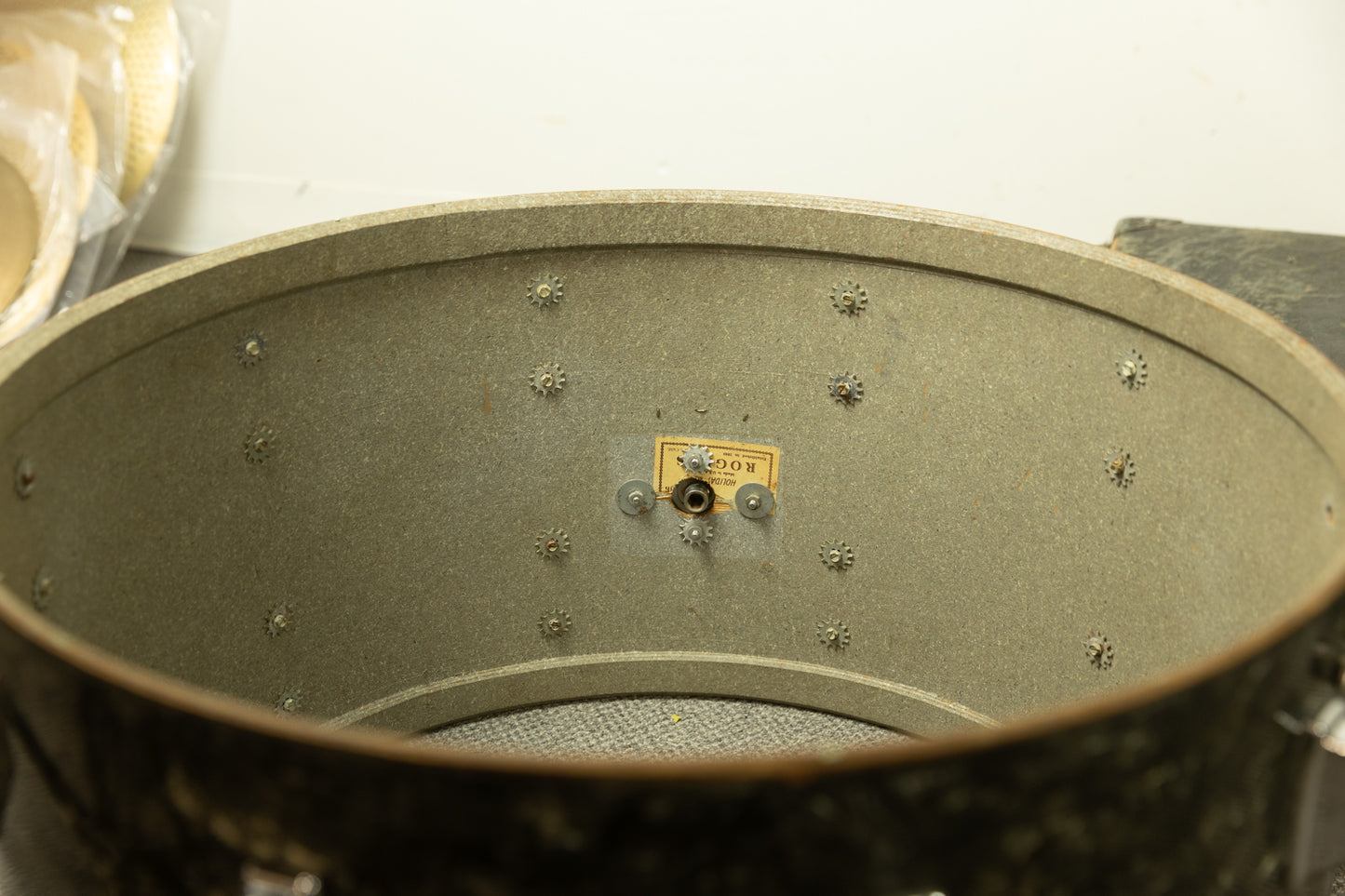 1970s Rogers Black Diamond Pearl 14x24 9x13 and 16x16 Drum Set