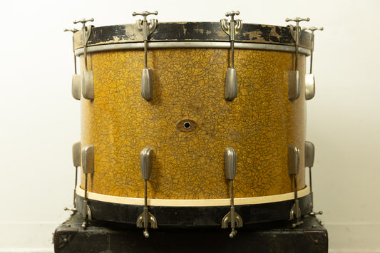 1950s Slingerland 14x22 Gold Sparkle Pearl Radio King Bass Drum