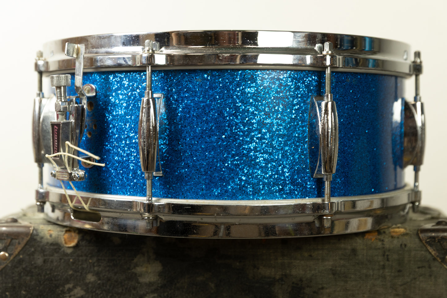 1960s Gretsch 5.5x14 Blue Sparkle Model 4157 Snare Drum