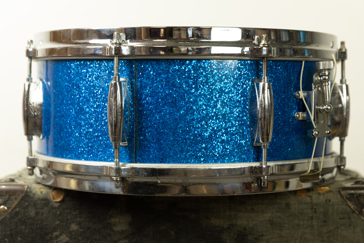 1960s Gretsch 5.5x14 Blue Sparkle Model 4157 Snare Drum