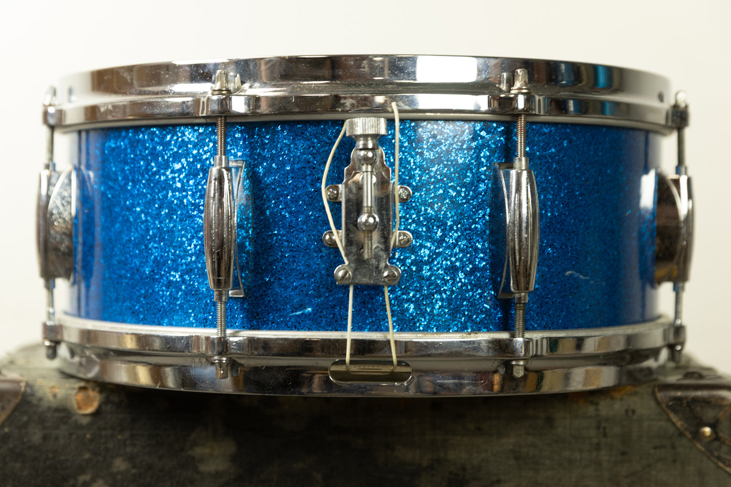 1960s Gretsch 5.5x14 Blue Sparkle Model 4157 Snare Drum