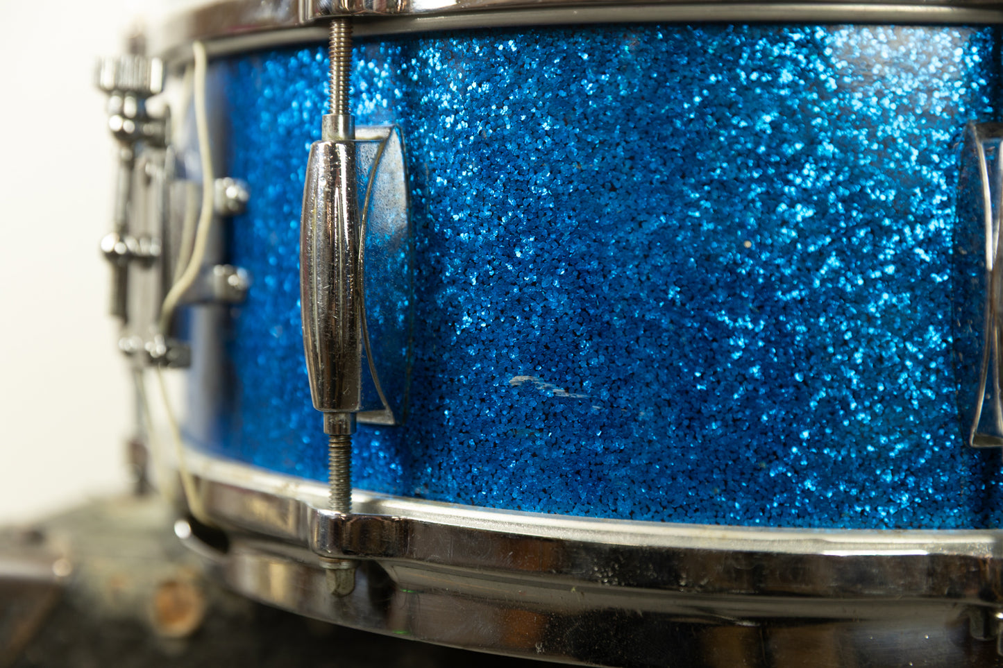 1960s Gretsch 5.5x14 Blue Sparkle Model 4157 Snare Drum