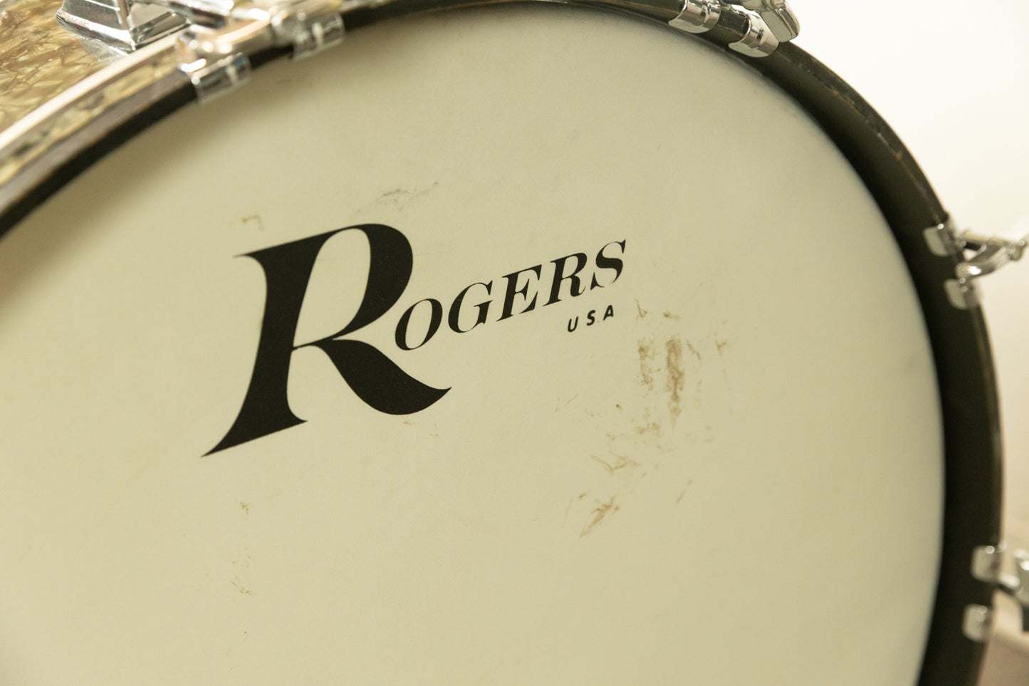 1970s Rogers Black Diamond Pearl 14x24 9x13 and 16x16 Drum Set