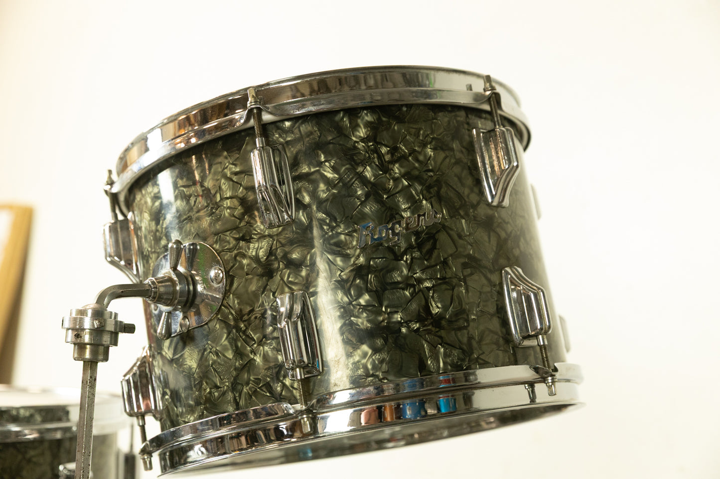 1970s Rogers Black Diamond Pearl 14x24 9x13 and 16x16 Drum Set