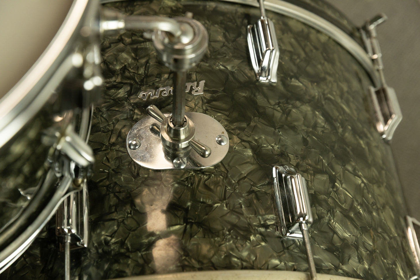 1970s Rogers Black Diamond Pearl 14x24 9x13 and 16x16 Drum Set