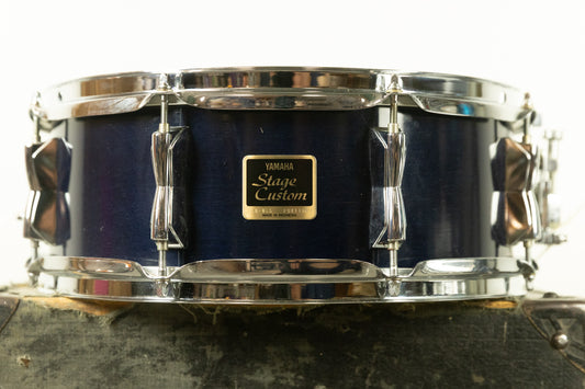 1990s Yamaha 5x14 Stage Customer Blue Lacquer Snare Drum
