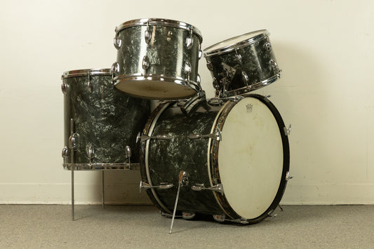 1962 Slingerland Black Diamond Pearl "Double Rail" Drum Set
