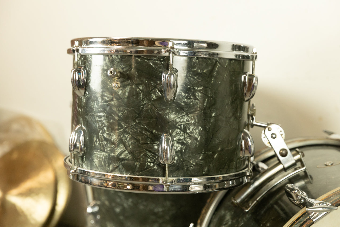 1962 Slingerland Black Diamond Pearl "Double Rail" Drum Set