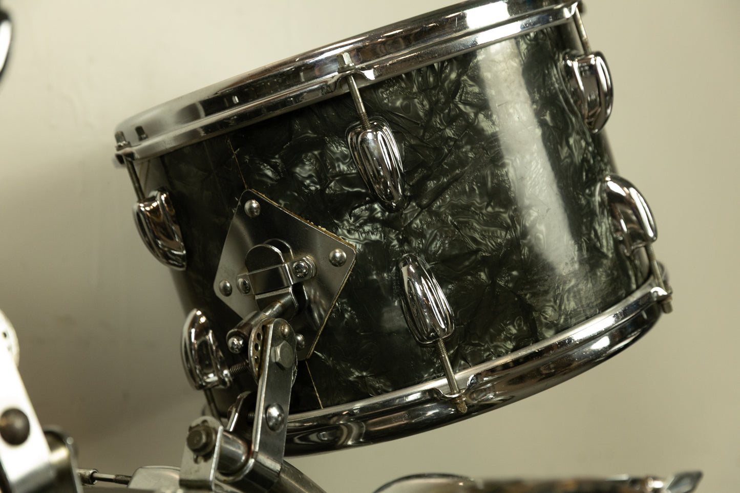 1962 Slingerland Black Diamond Pearl "Double Rail" Drum Set