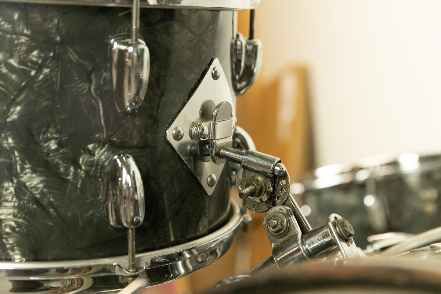 1962 Slingerland Black Diamond Pearl "Double Rail" Drum Set