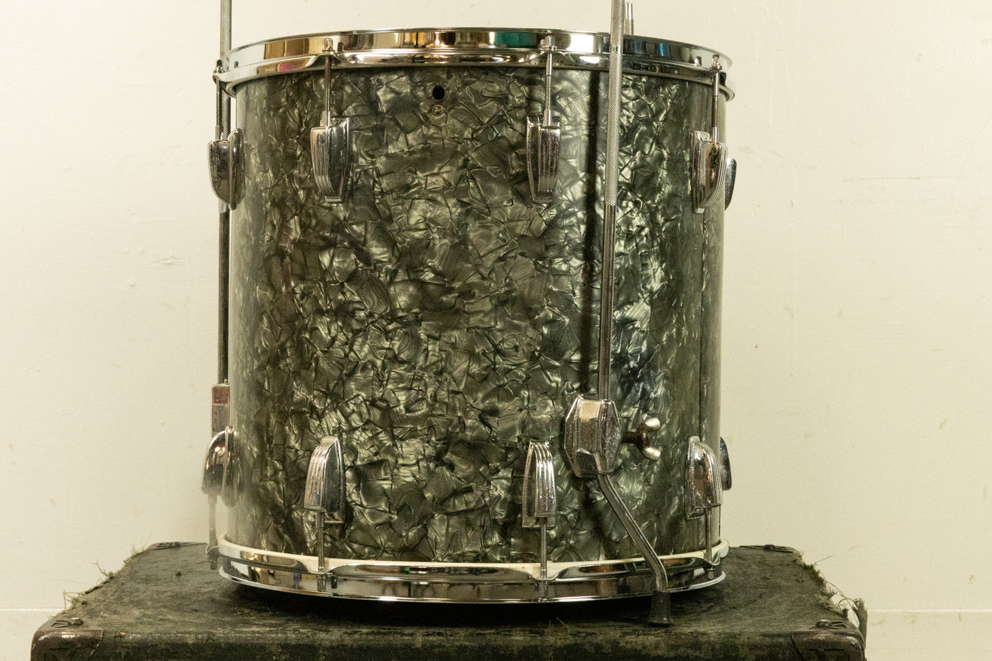 1960s Ludwig 16x16 Black Diamond Pearl Floor Tom