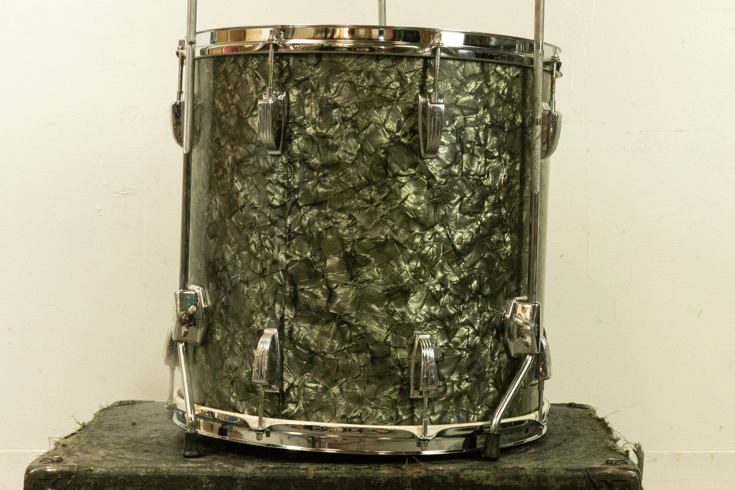 1960s Ludwig 16x16 Black Diamond Pearl Floor Tom