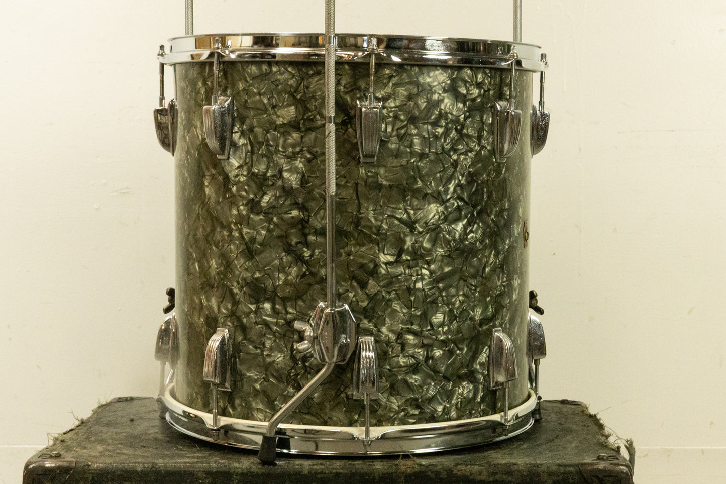 1960s Ludwig 16x16 Black Diamond Pearl Floor Tom