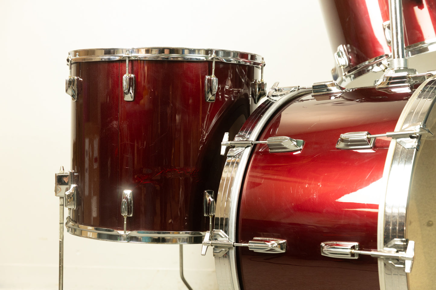 1980s Tama Imperialstar Wine Red 14x26 14x15 and 16x18 Drum Set